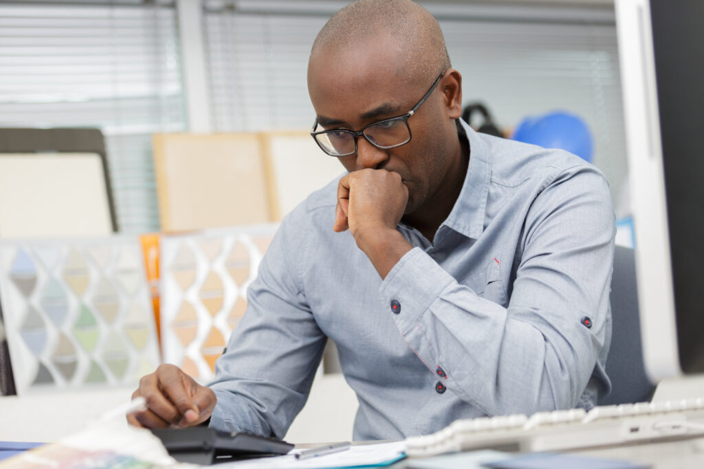 unhappy man looking for alternatives to bankruptcy